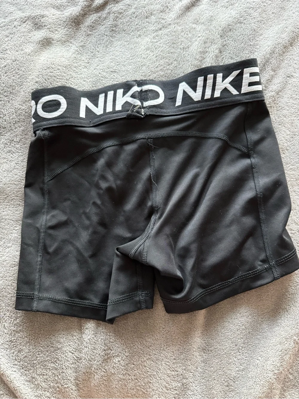 Nike Black and White Pro Logo Compression Shorts